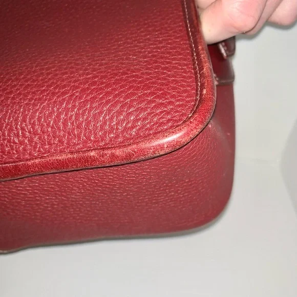 ❤️RARE❤️ Vintage Dooney and Bourke Oxblood Burgundy Maroon Carrier Crossbody Bag - Picture 10 of 16